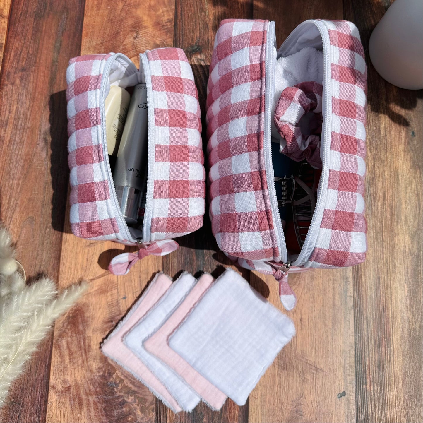 Calins et Reves trousse Vichy Rose des bois
