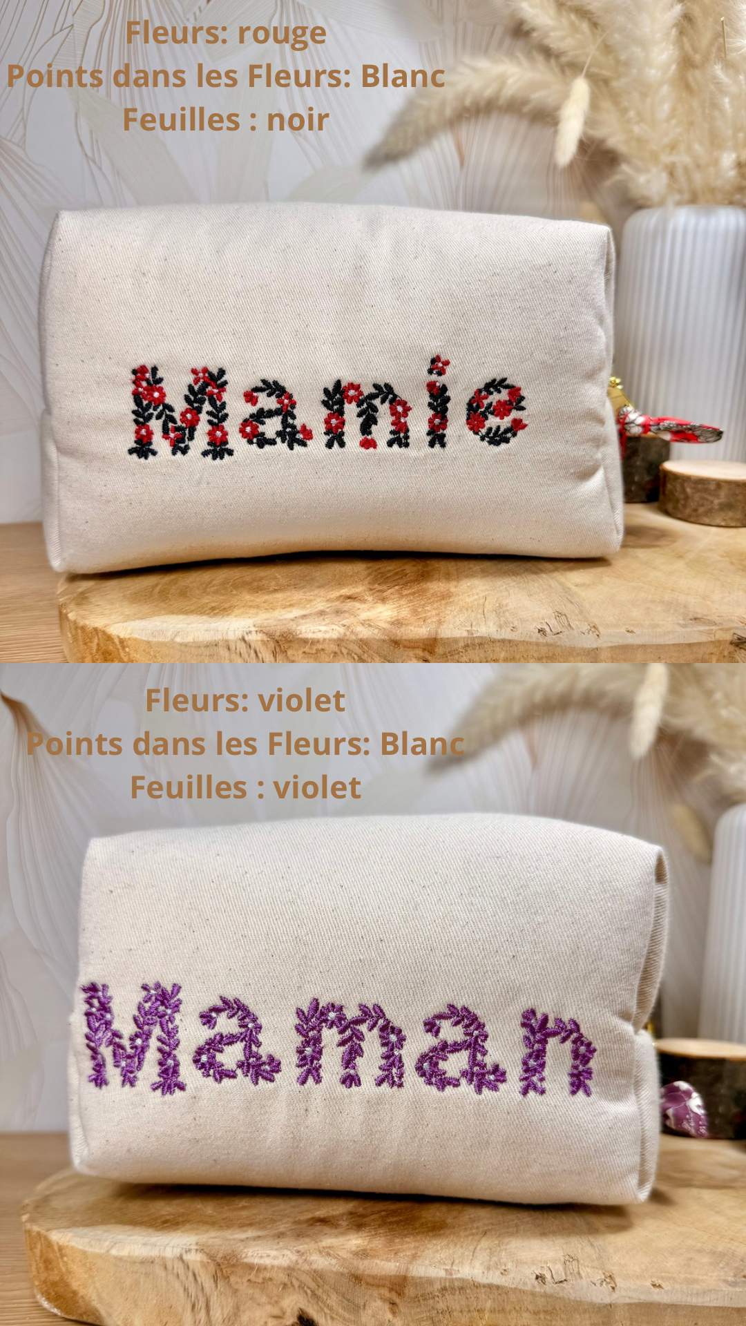 Calins et Reves trousse de toilette personnalisée
