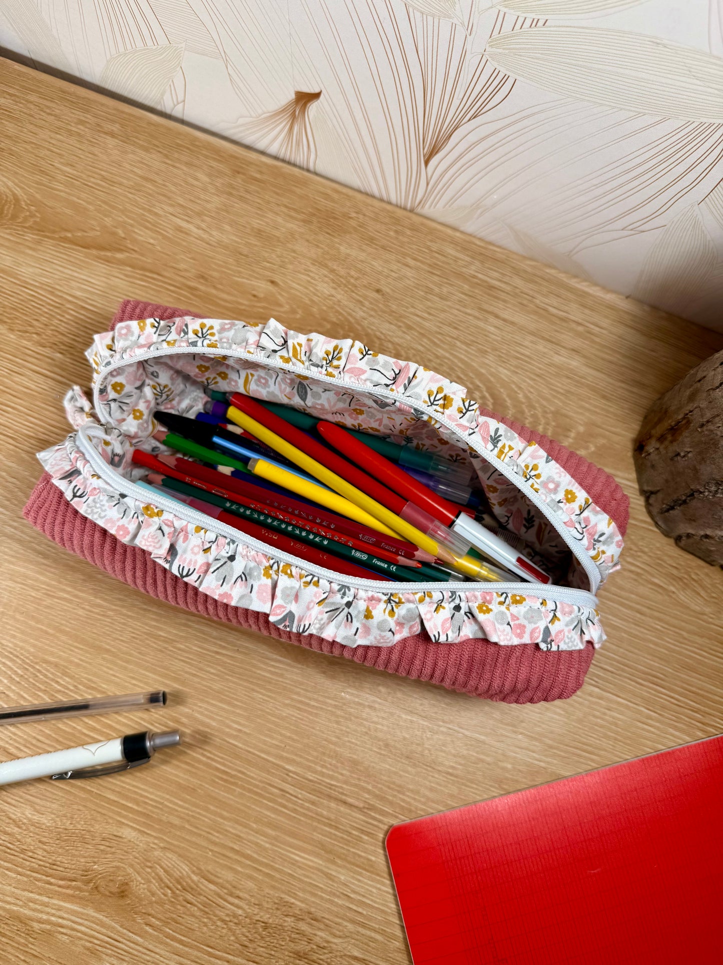 Calins et Reves trousse à crayons rose Amalya