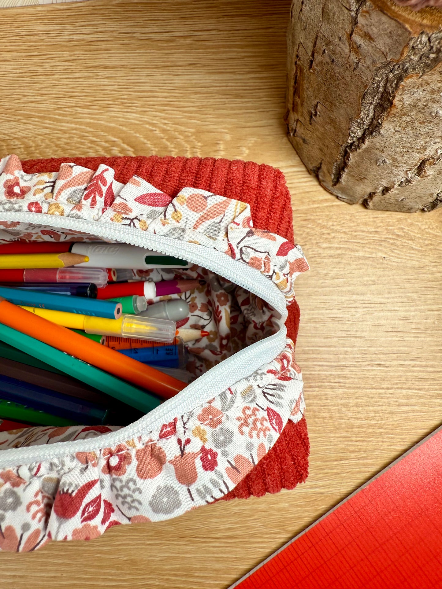 Calins et Reves trousse à crayons tomette Laetitia