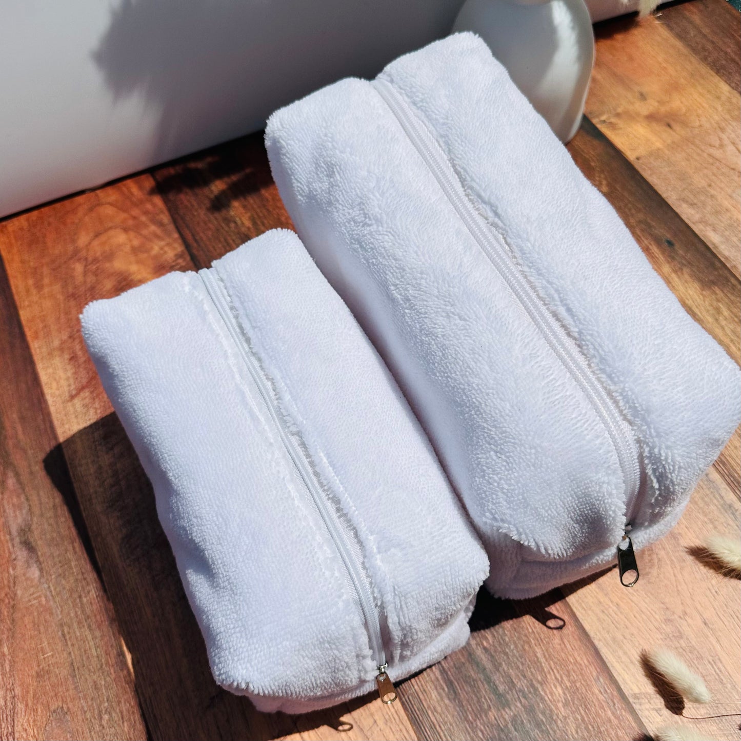 Trousse de toilette Eponge Bambou Blanc