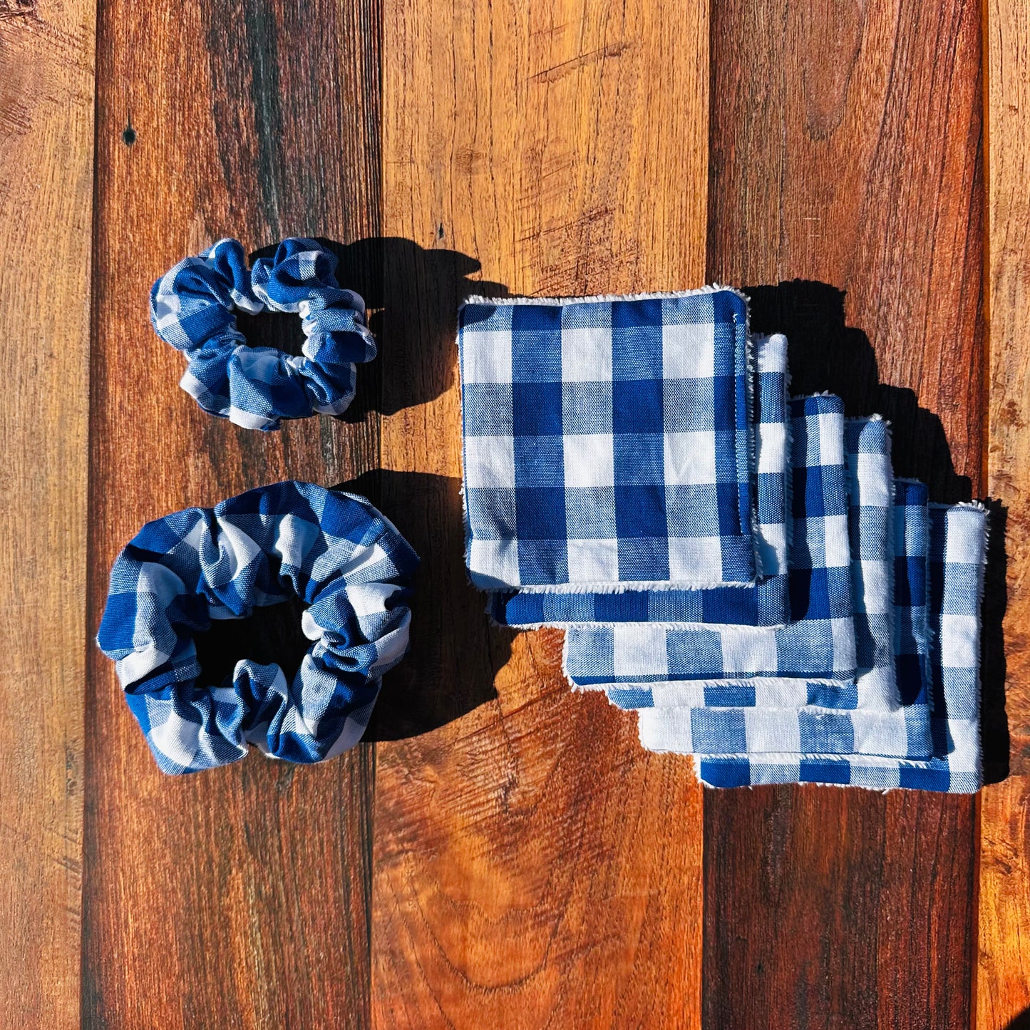 Calins et Reves vichy bleu chouchous
