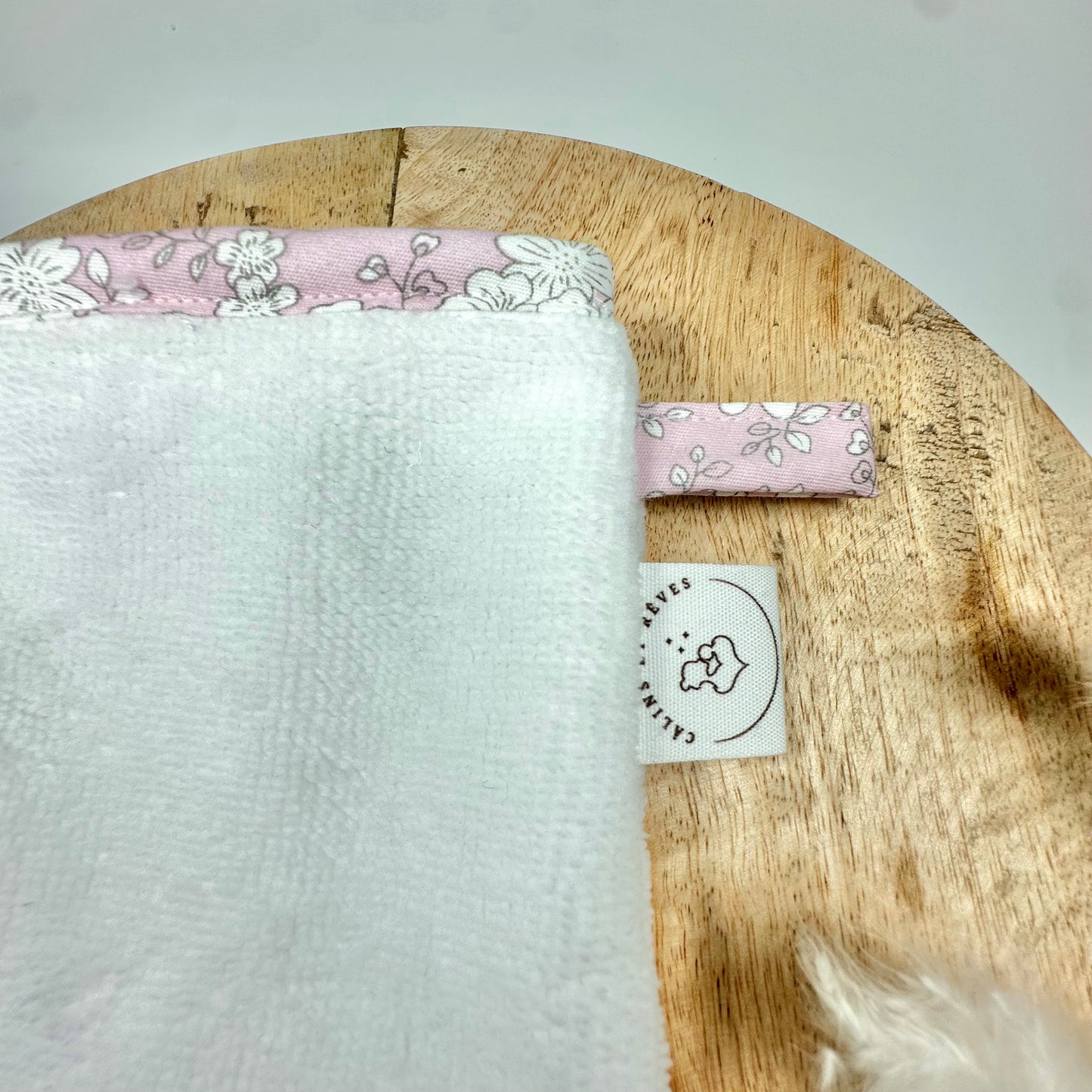 Calins et Reves Gant démaquillant Rose Fleurs