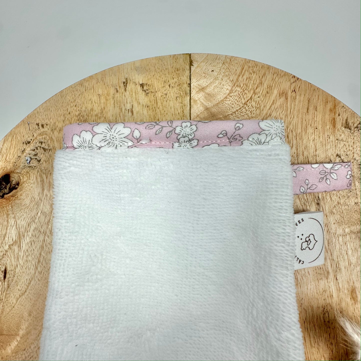 Calins et Reves Gant démaquillant Rose Fleurs