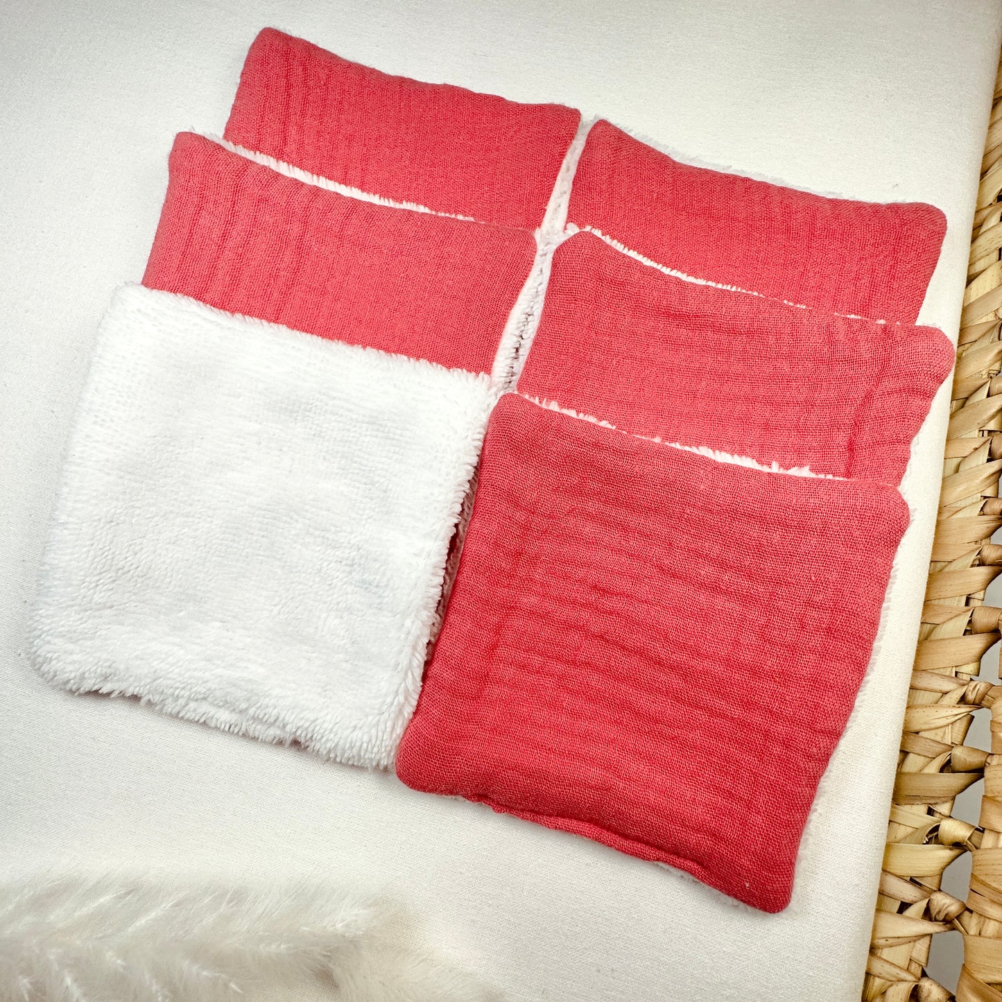 Calins et Reves lingettes lavables Corail
