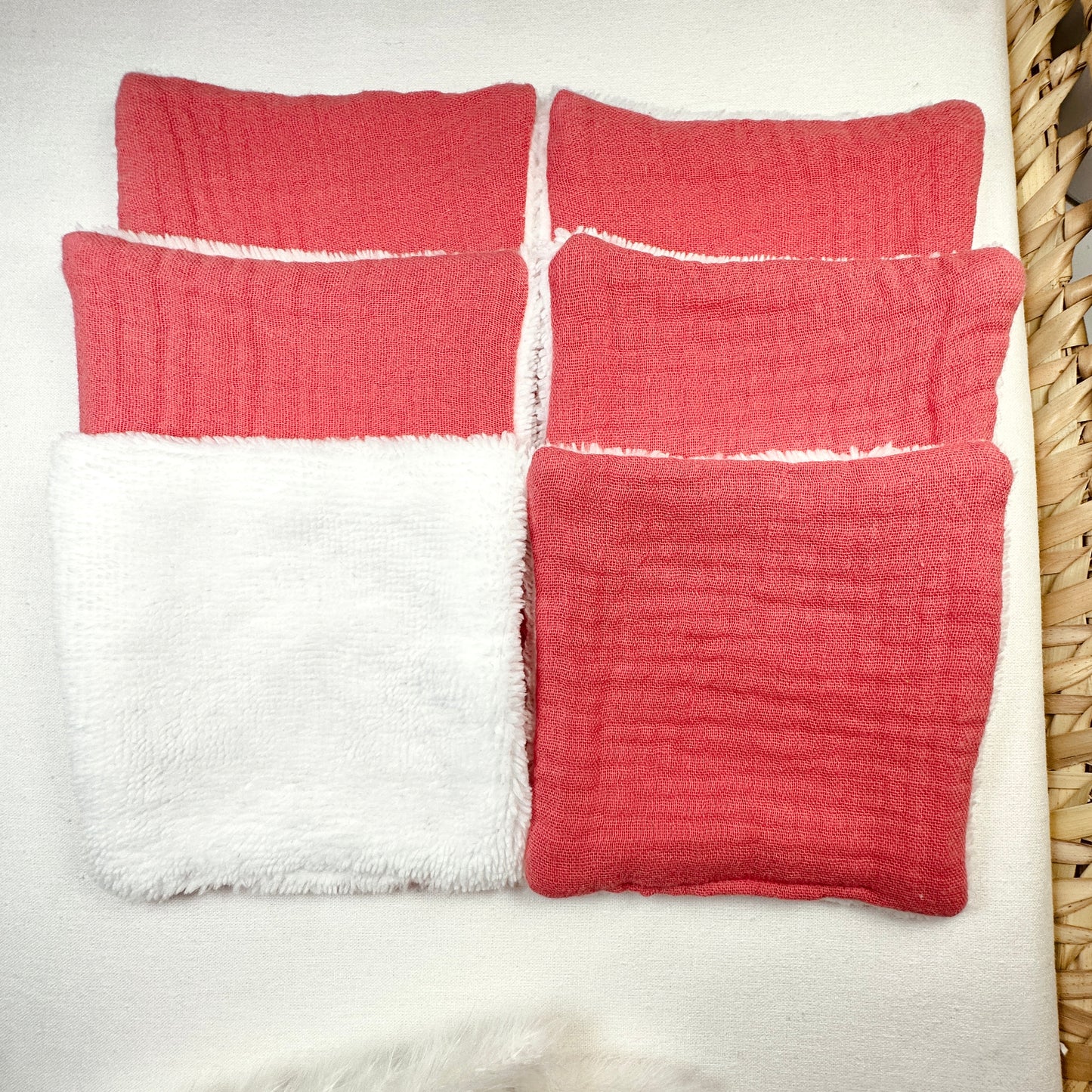 Calins et Reves lingettes lavables Corail