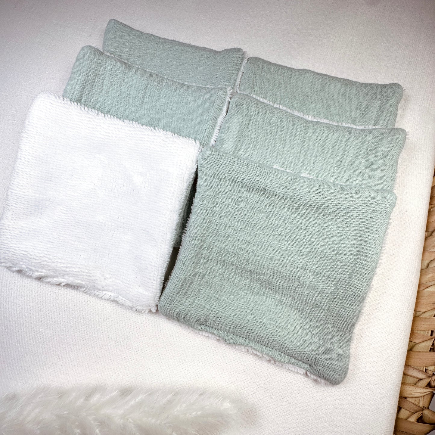 Calins et Reves lingettes lavables Vert Menthe
