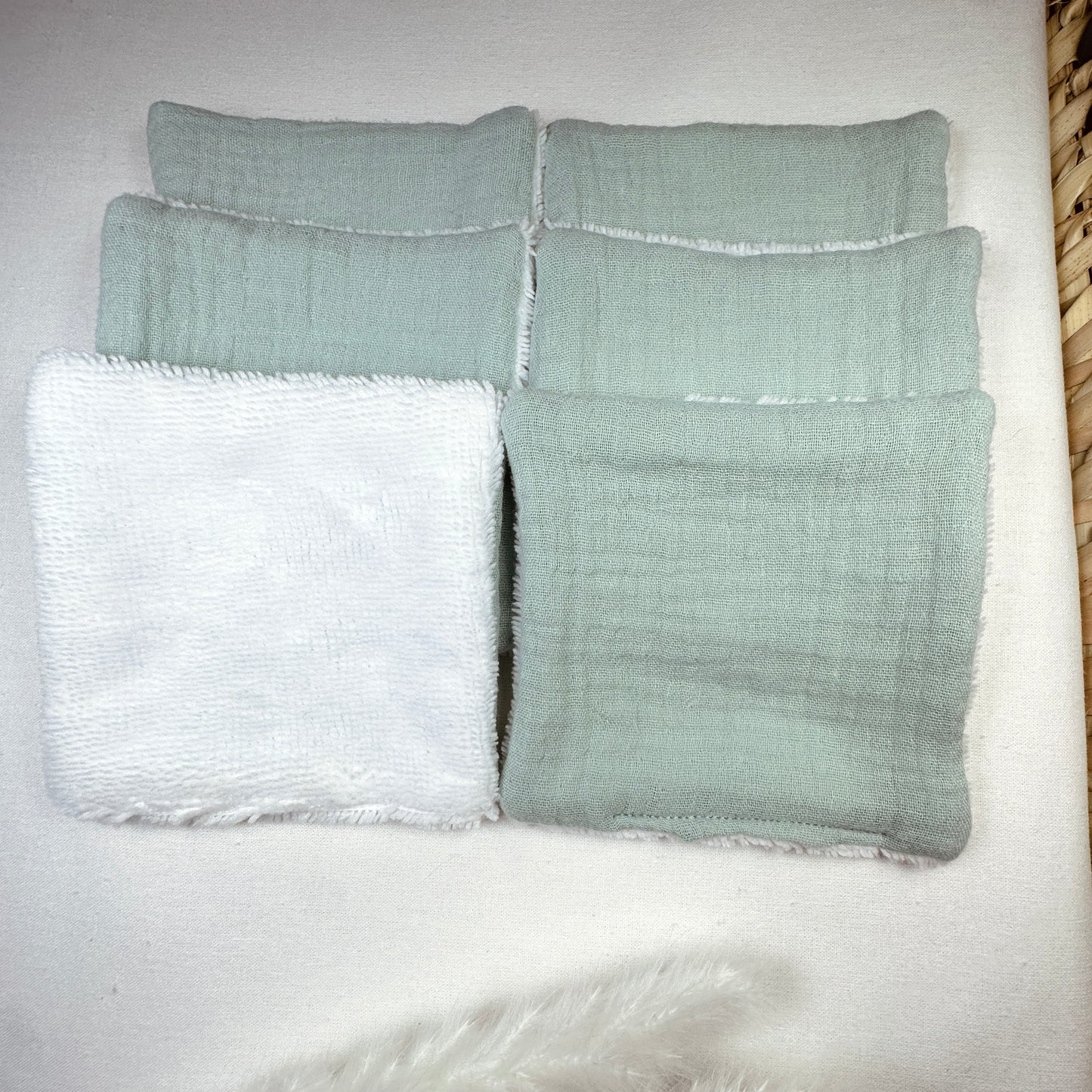 Calins et Reves lingettes lavables Vert Menthe