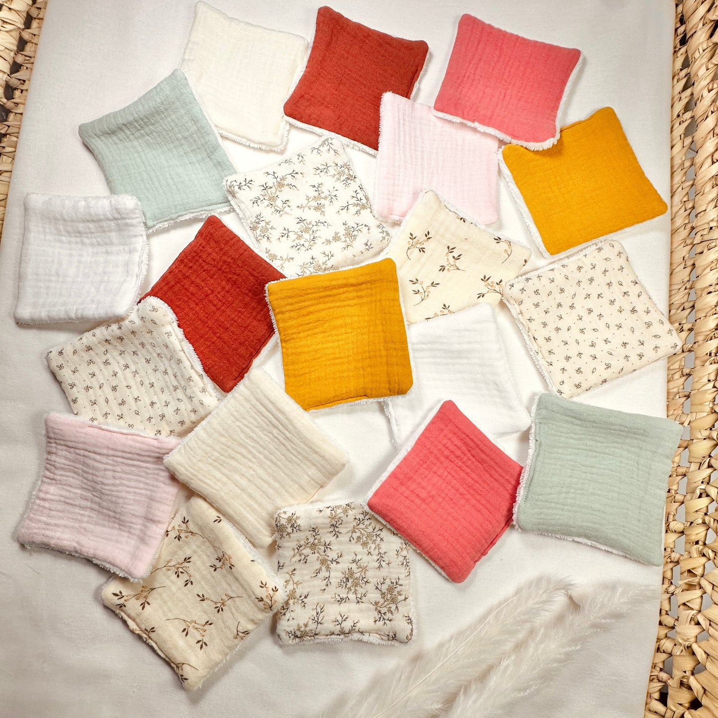Calins et Reves lingettes lavables Corail