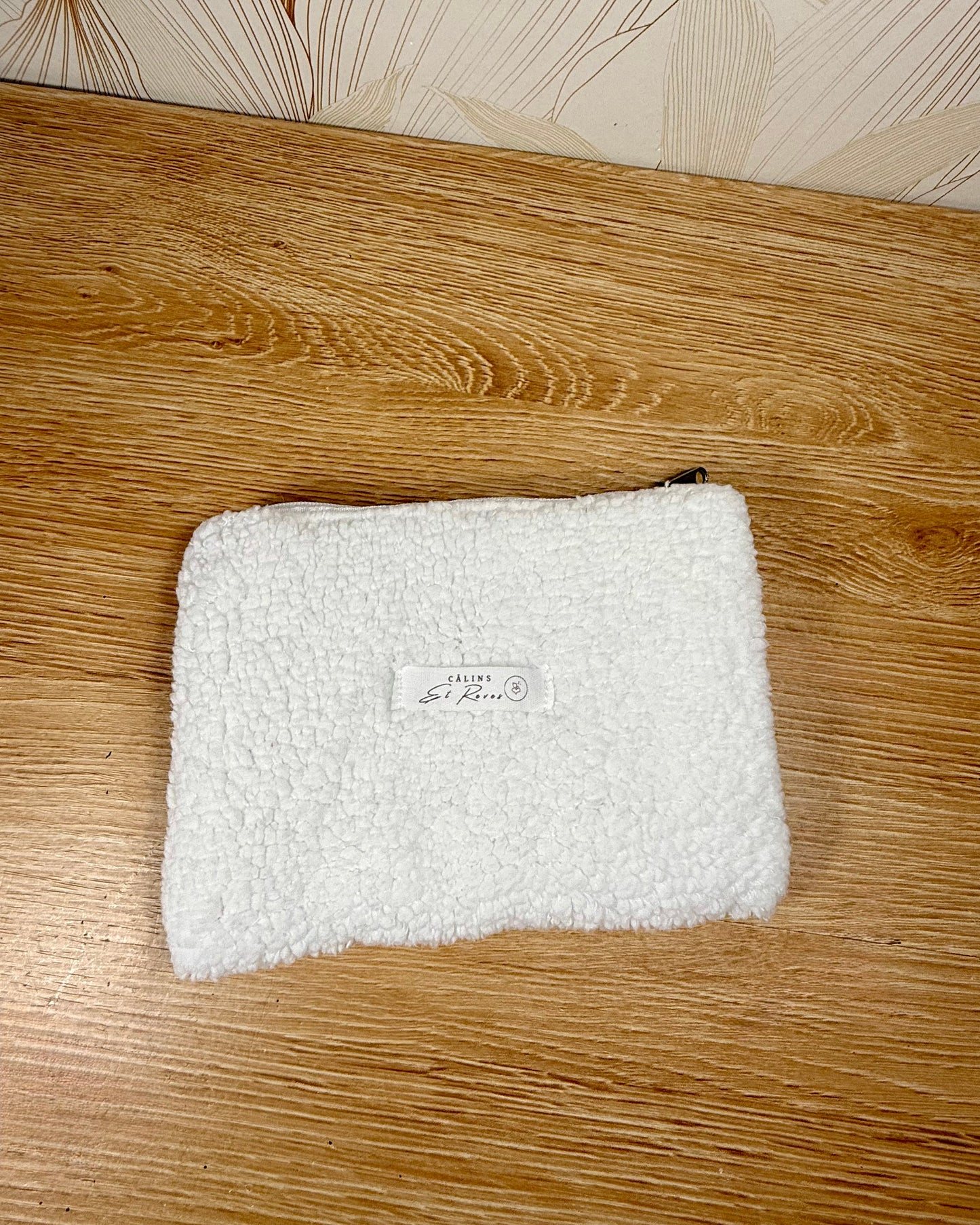 Calins et Reves petite pochette sherpa blanc