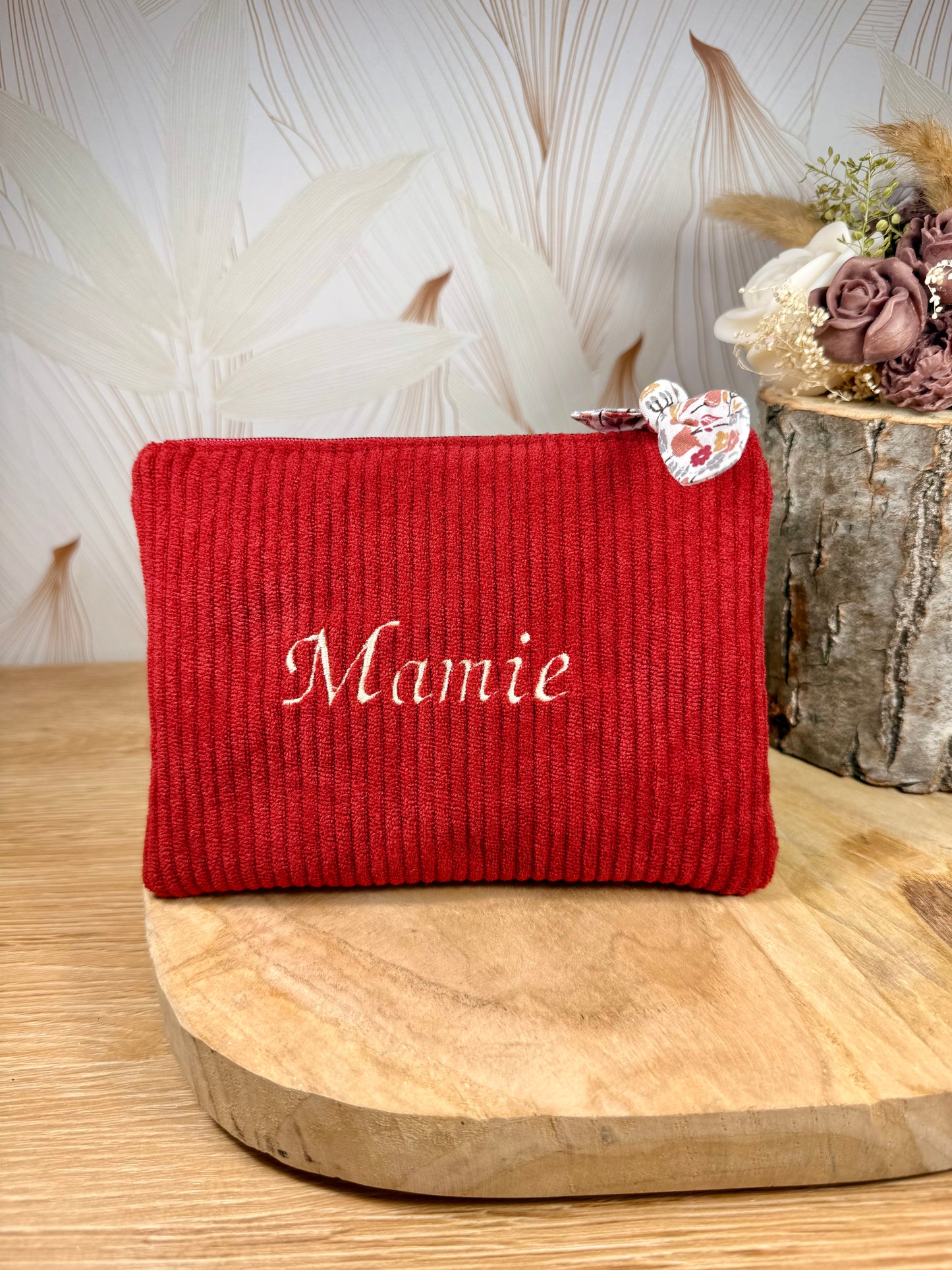 Câlins et Rêves petite pochette velours côtelés rouille Laetitia