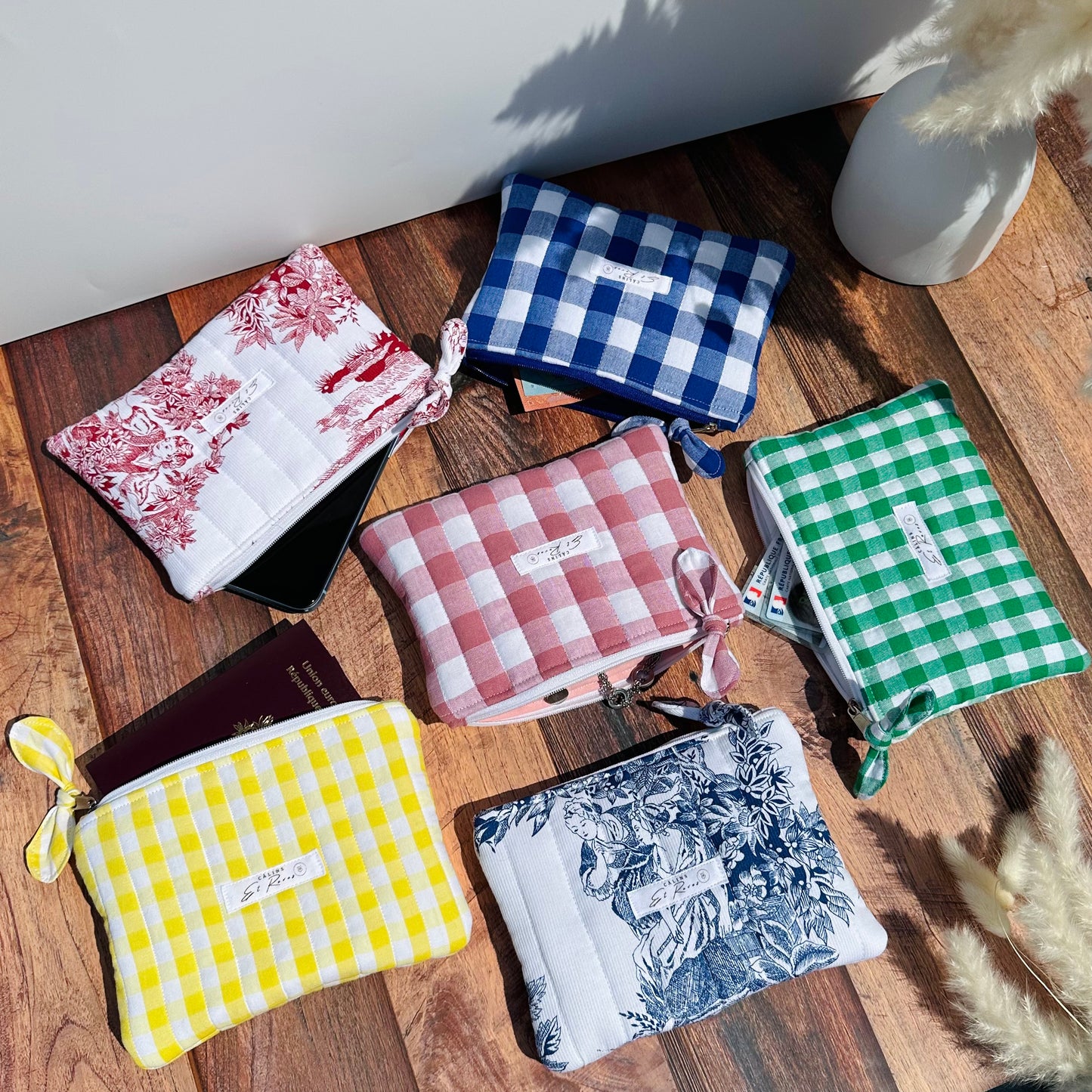 Calins et Reves petite pochette eponge blanc