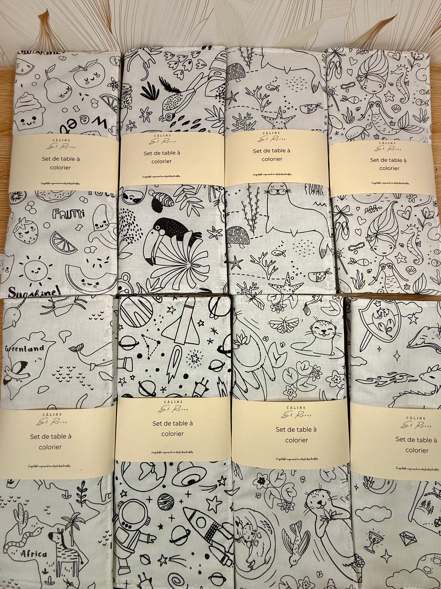 Câlins et Rêves set de table à colorier princesse