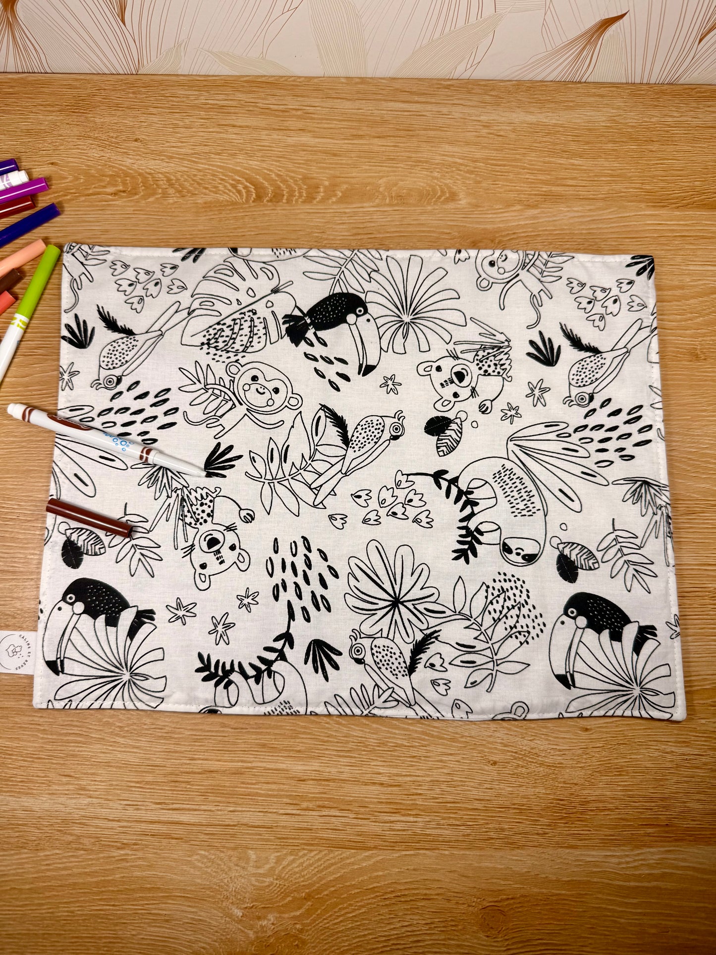 Câlins et Rêves set de table à colorier Jungle