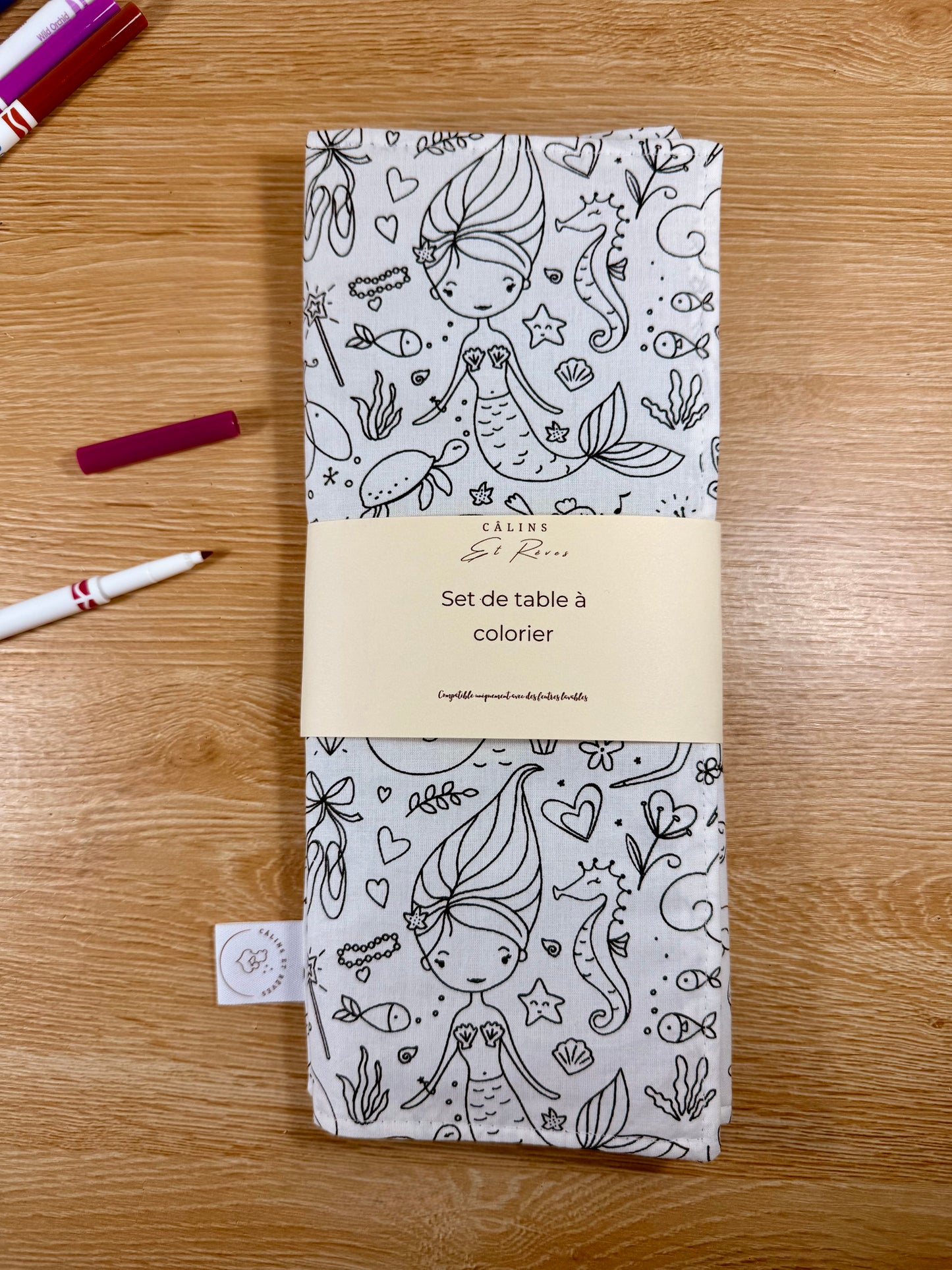 Câlins et Rêves set de table à colorier princesse