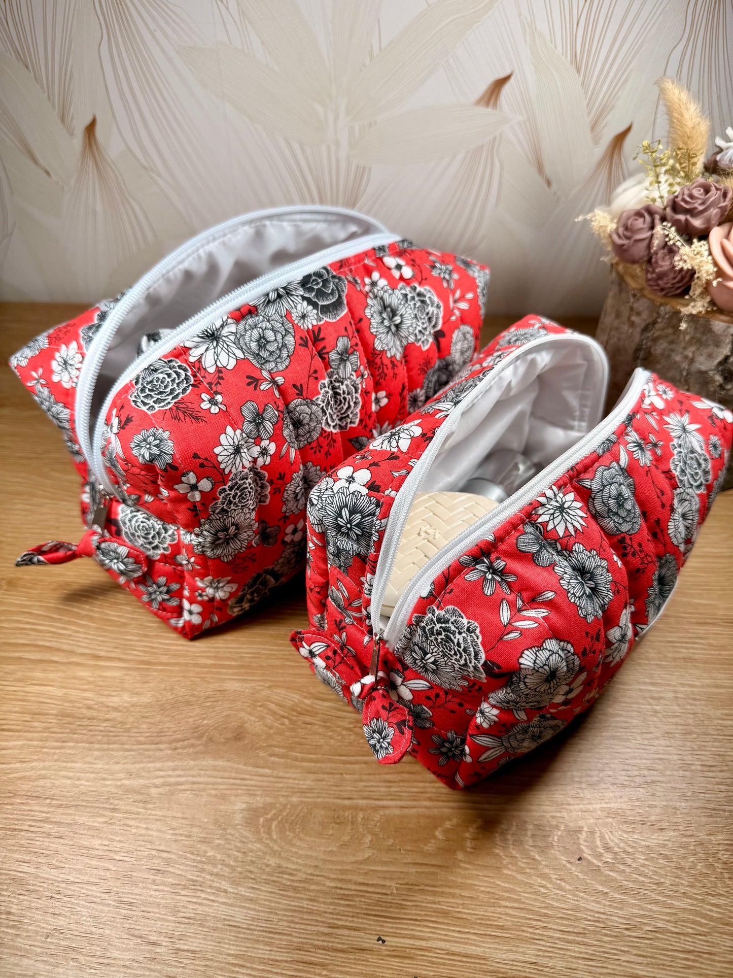 Calins et Reves trousse de toilette Corail fleur