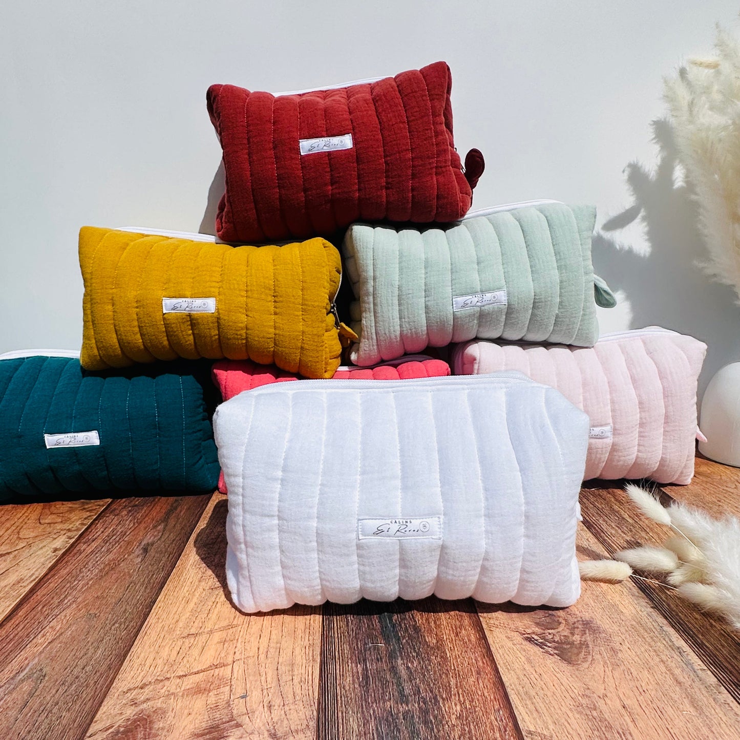 Calins et Rêves Trousse de toilette vichy Vert
