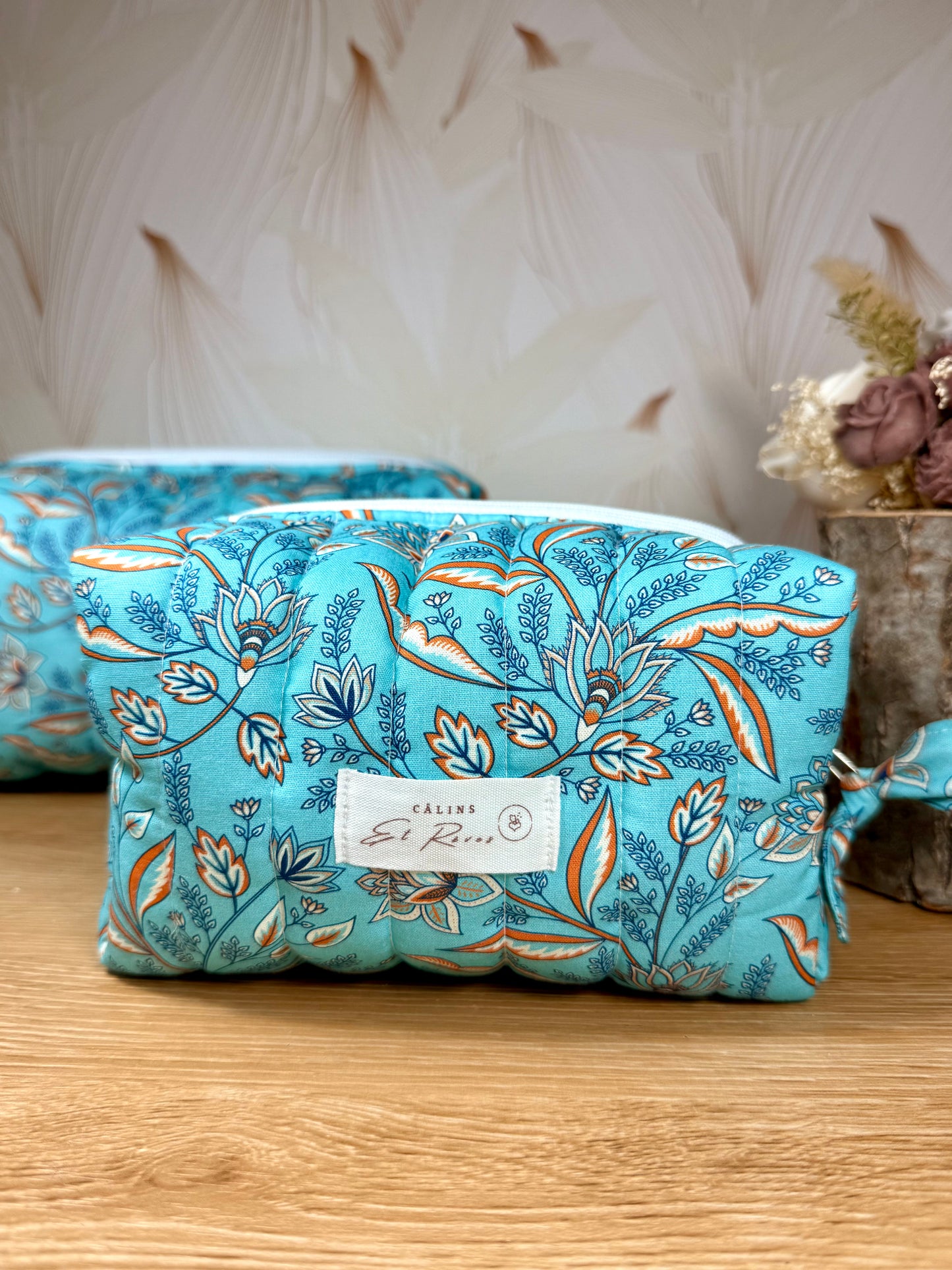 Calins et Reves trousse de toilette Arabesque bleu clair
