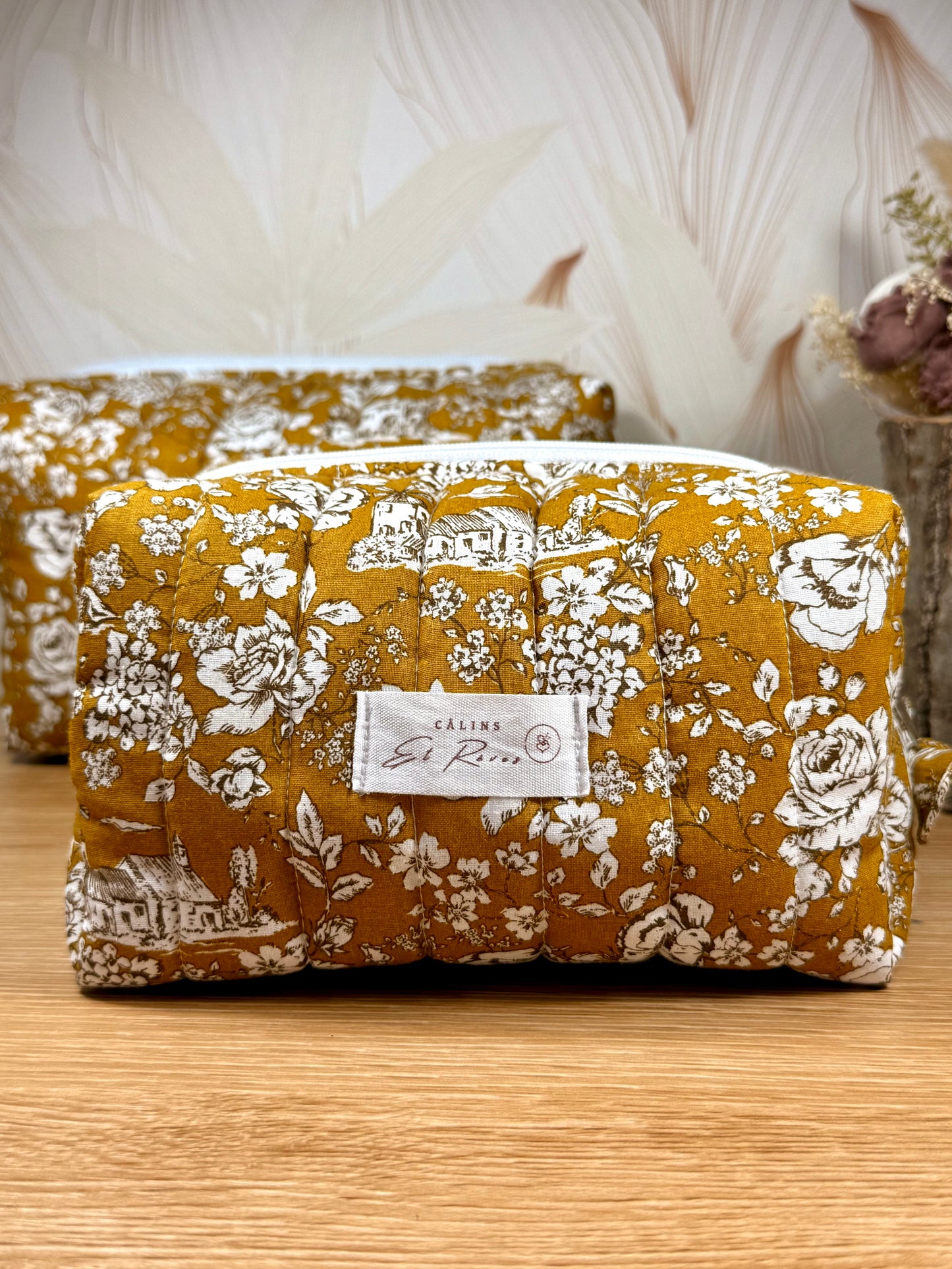Calins et Reves trousse de toilette Bucolique moutarde
