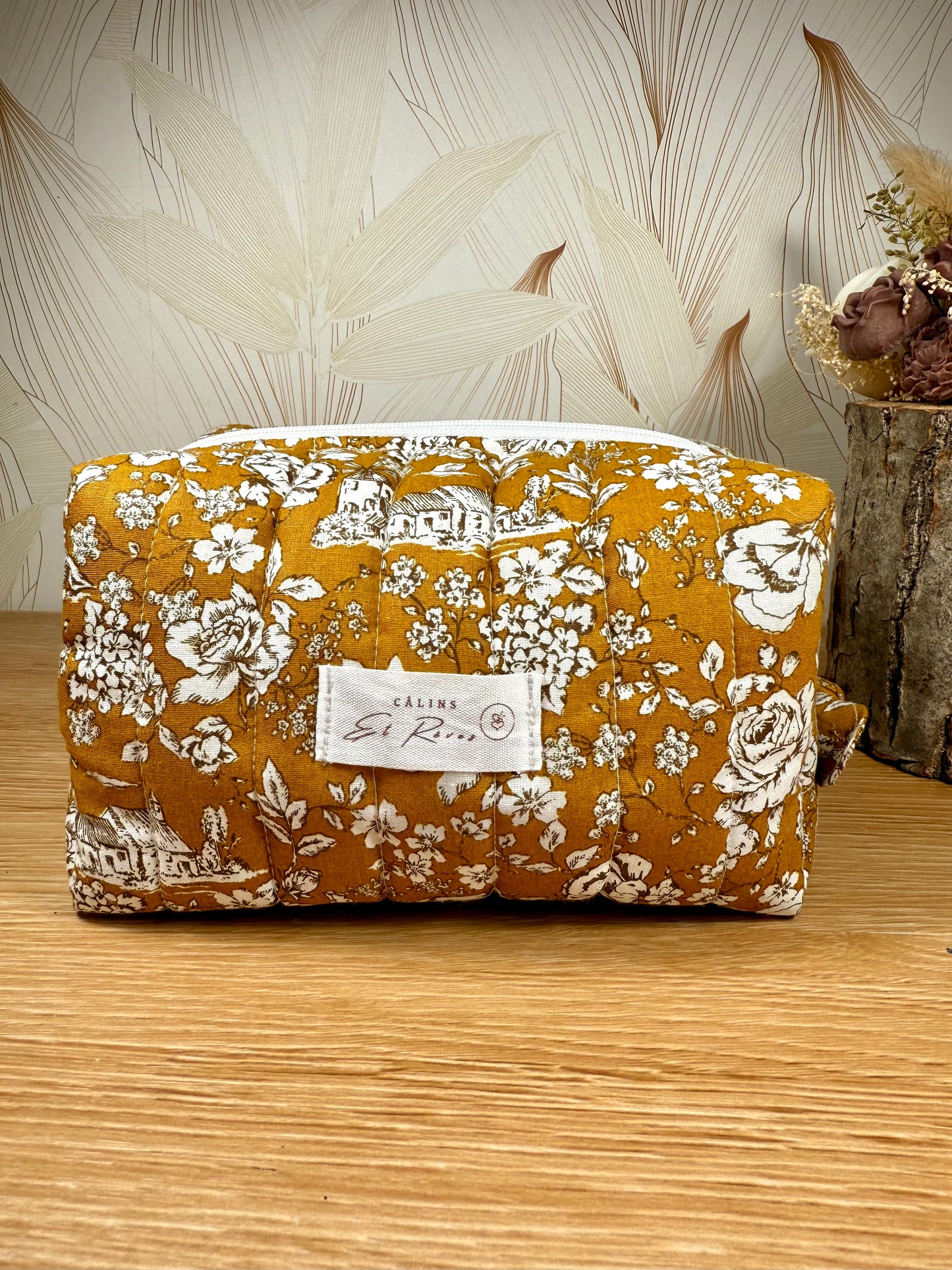 Calins et Reves trousse de toilette Bucolique moutarde