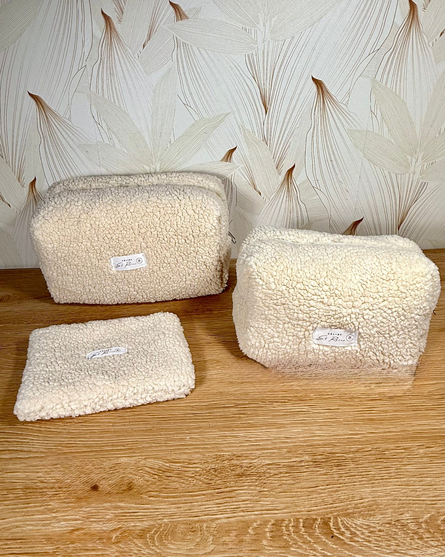 Calins et Reves Trousse de toilette sherpa ecru