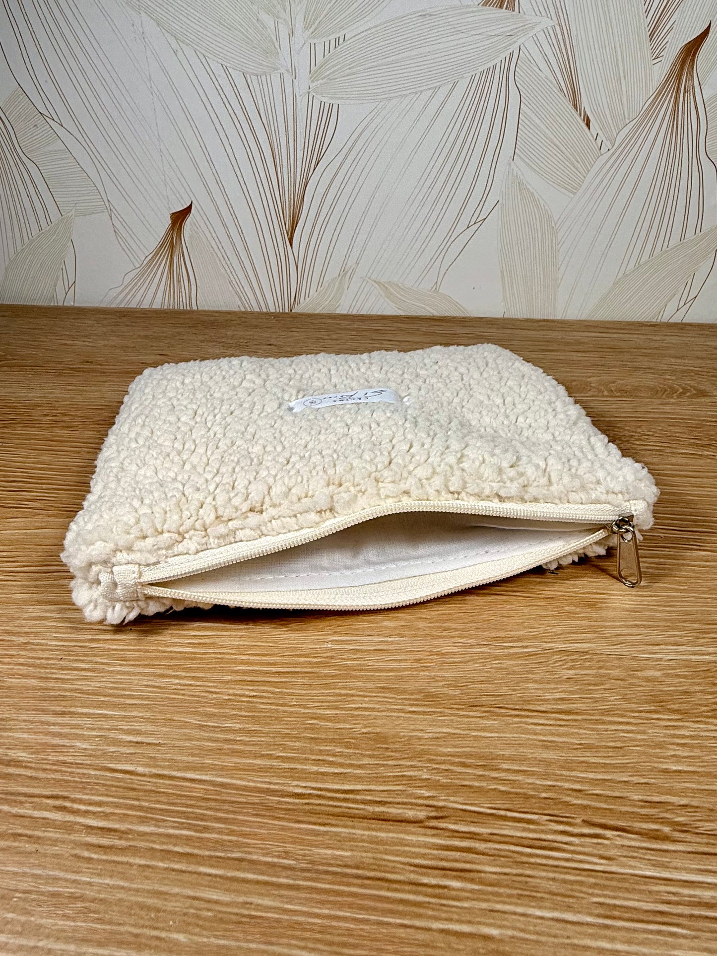 Calins et Reves petite pochette sherpa ecru