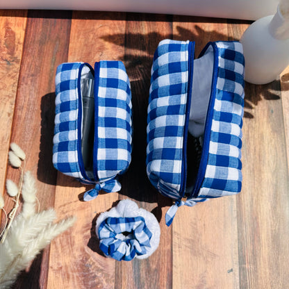 Calins et Reves trousse Vichy Bleu