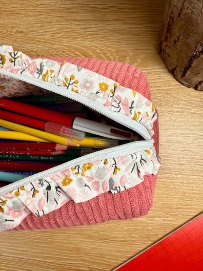 Calins et Reves trousse à crayons rose Amalya