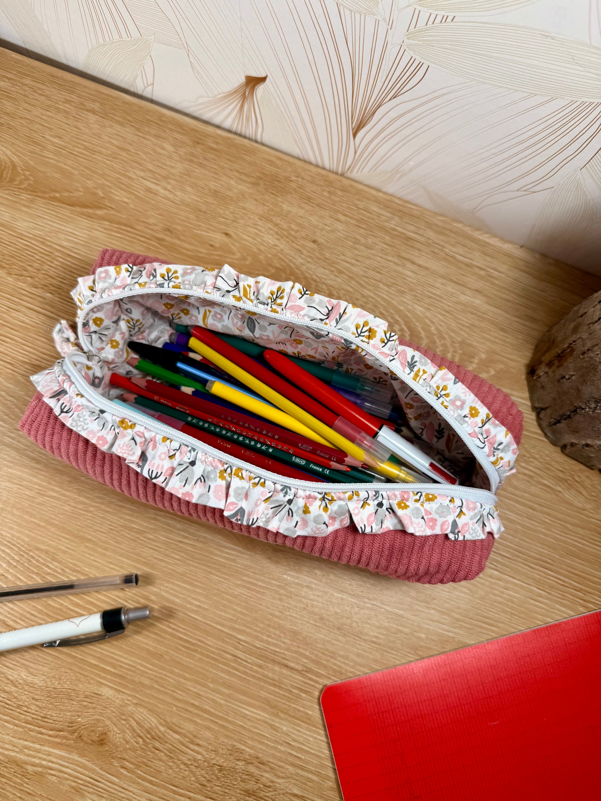 Calins et Reves trousse à crayons rose Amalya