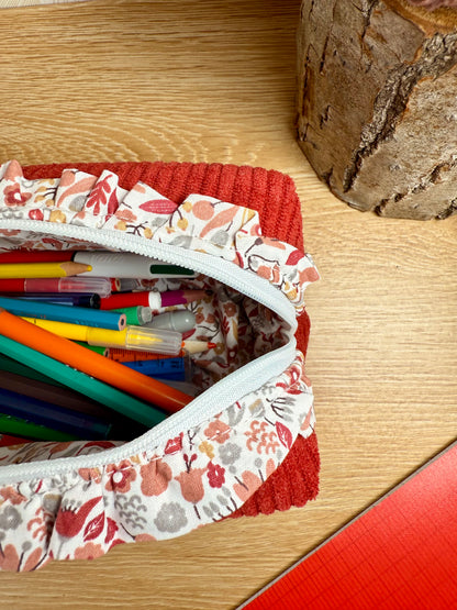 Calins et Reves trousse à crayons tomette Laetitia