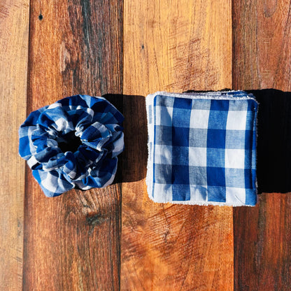 Calins et Reves vichy bleu chouchous