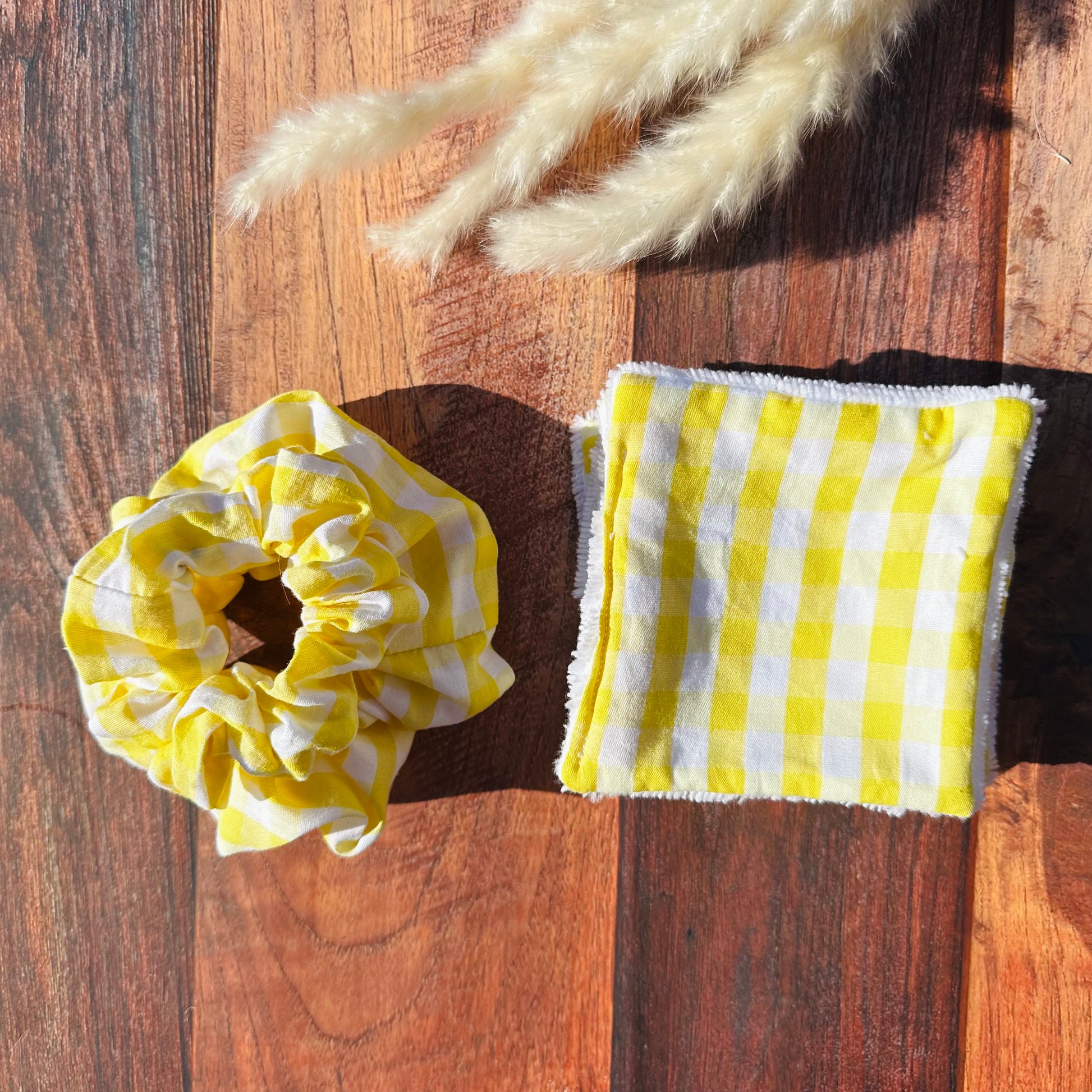 Calins et Reves vichy jaune chouchous