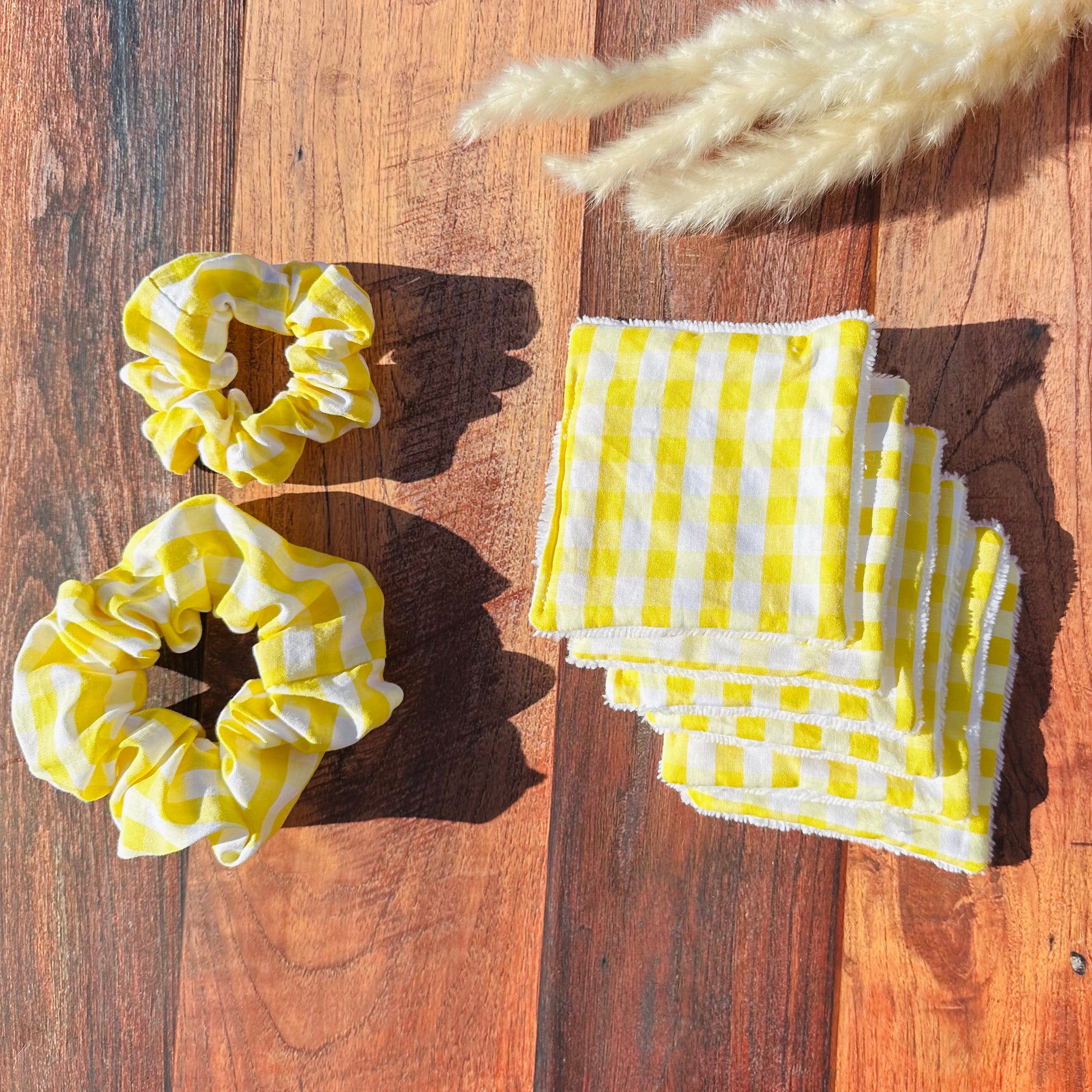 Calins et Reves vichy jaune chouchous
