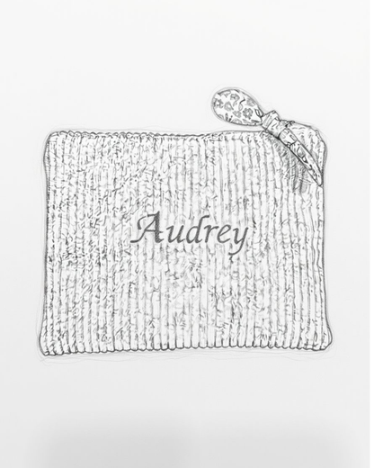 Calins et reves petite pochette personnalisée brodée