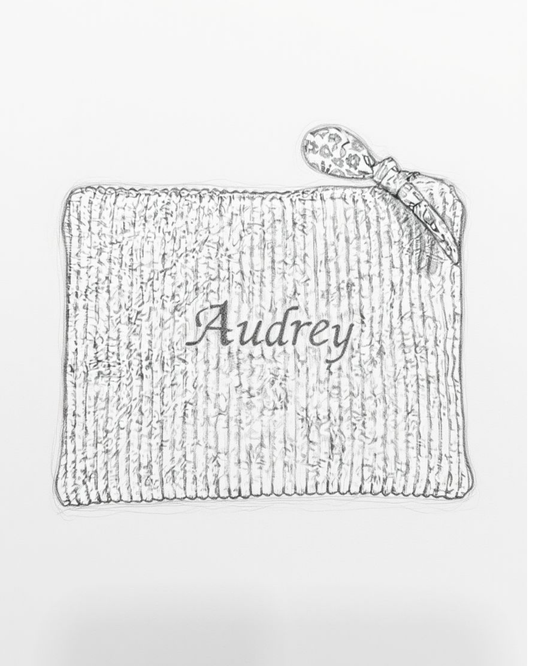 Calins et reves petite pochette personnalisée brodée
