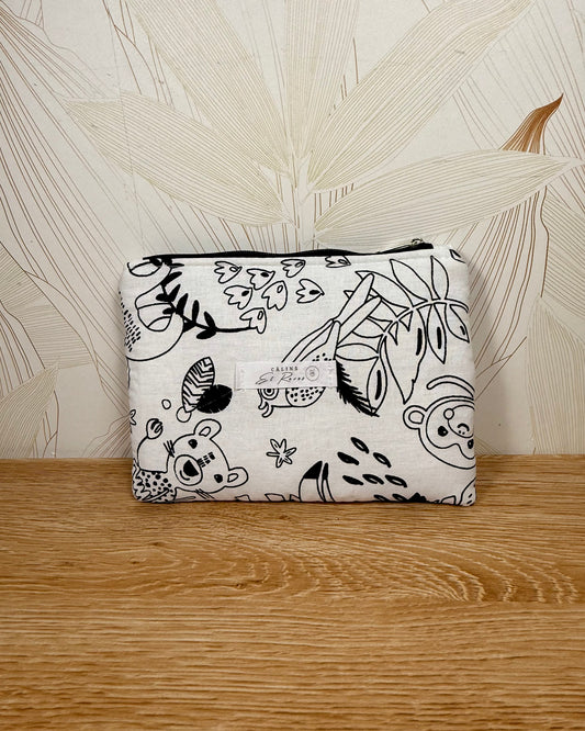 Calins et reves Petite pochette à colorier jungle