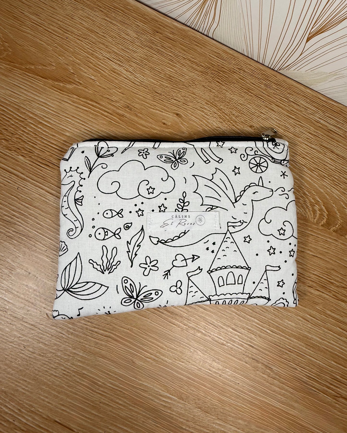 Calins et reves Petite pochette à colorier pincesse
