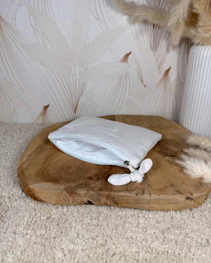Calins et Reves petite pochette lin blanc