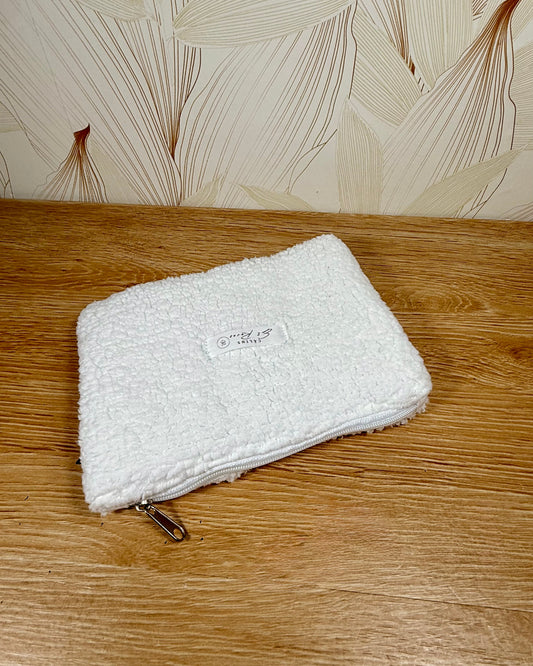 Calins et Reves petite pochette sherpa blanc