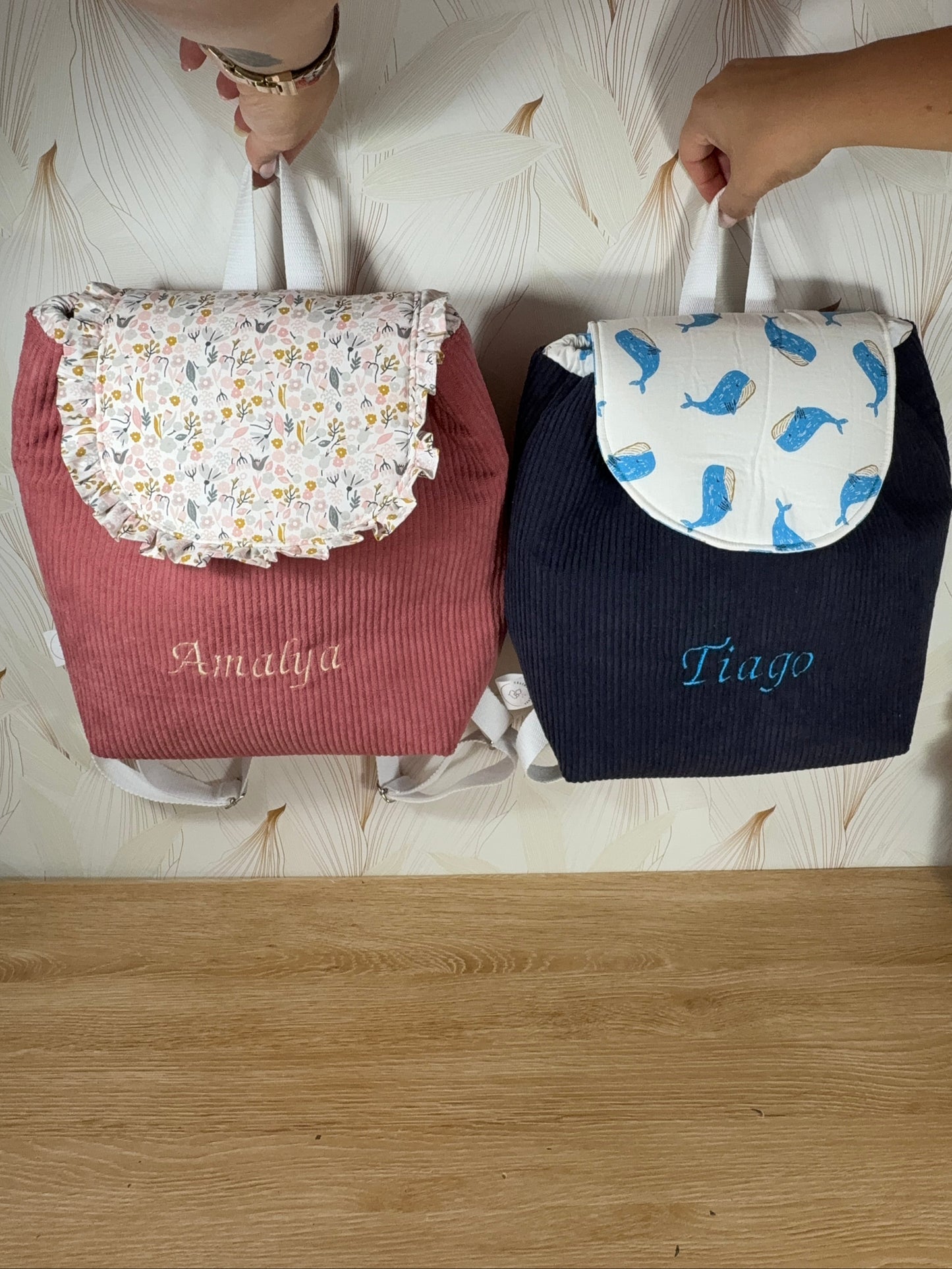 Calins et Reves sac velours rose amalya