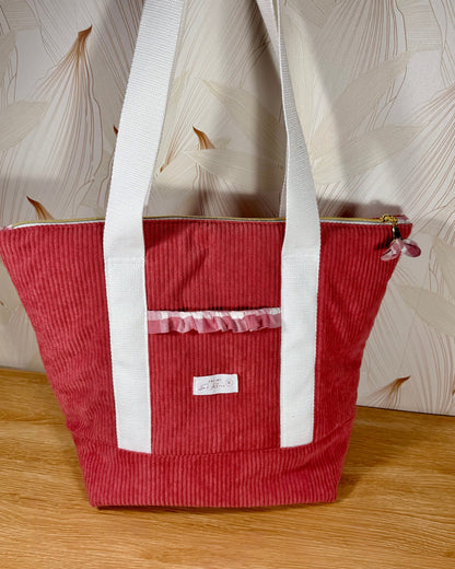 Calins et Reves sac personnalise velours rose vichy rose