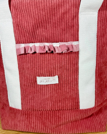 Calins et Reves sac personnalise velours rose vichy rose