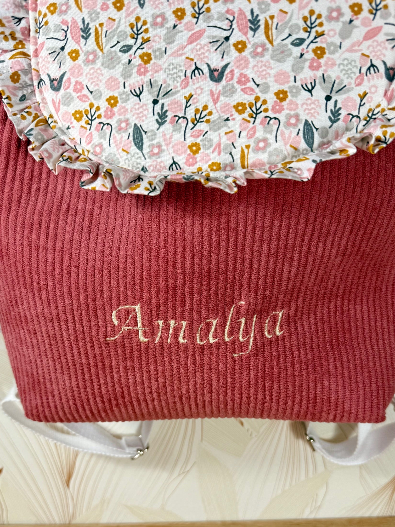 Calins et Reves sac velours rose amalya
