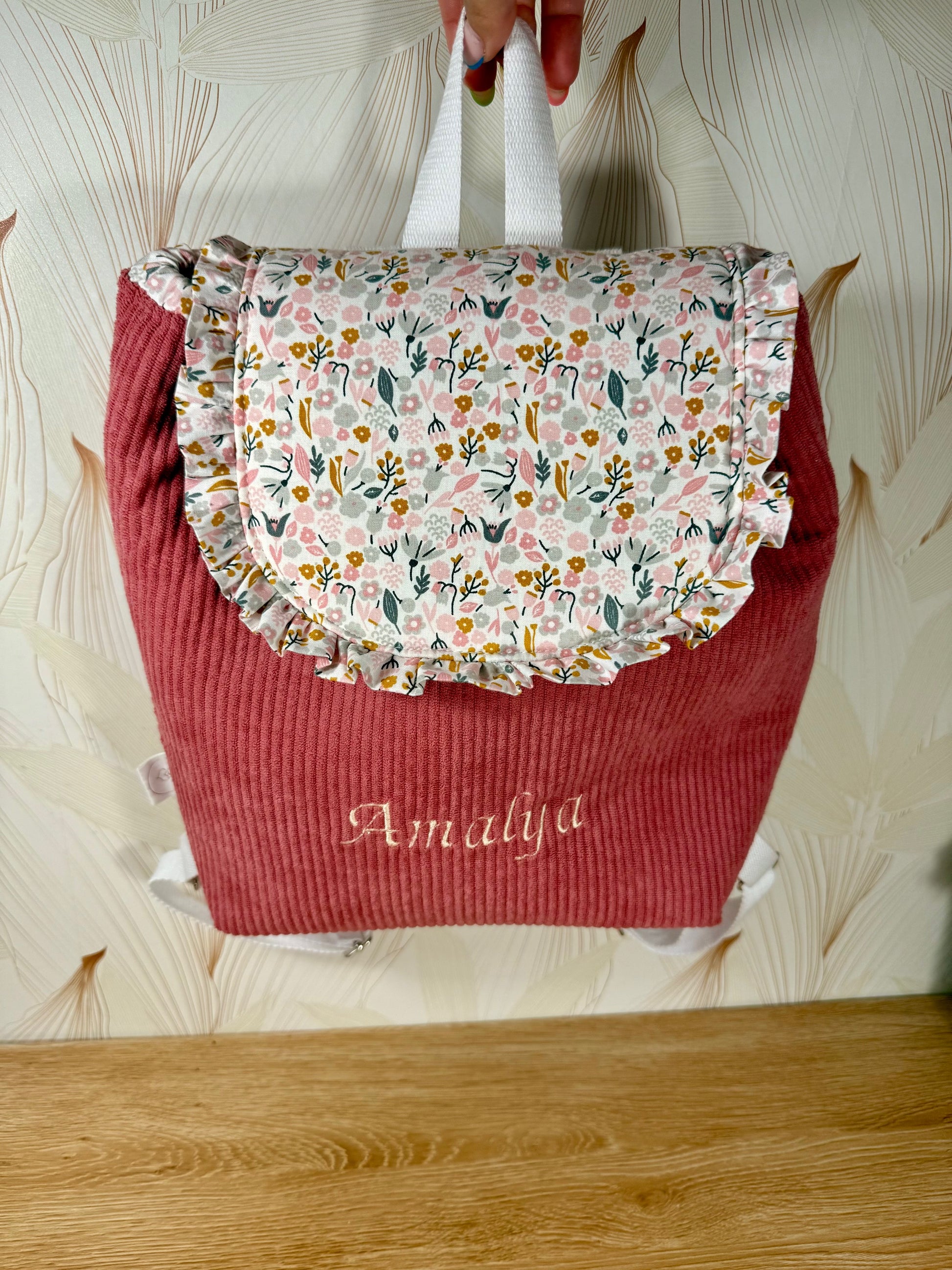 Calins et Reves sac velours rose amalya