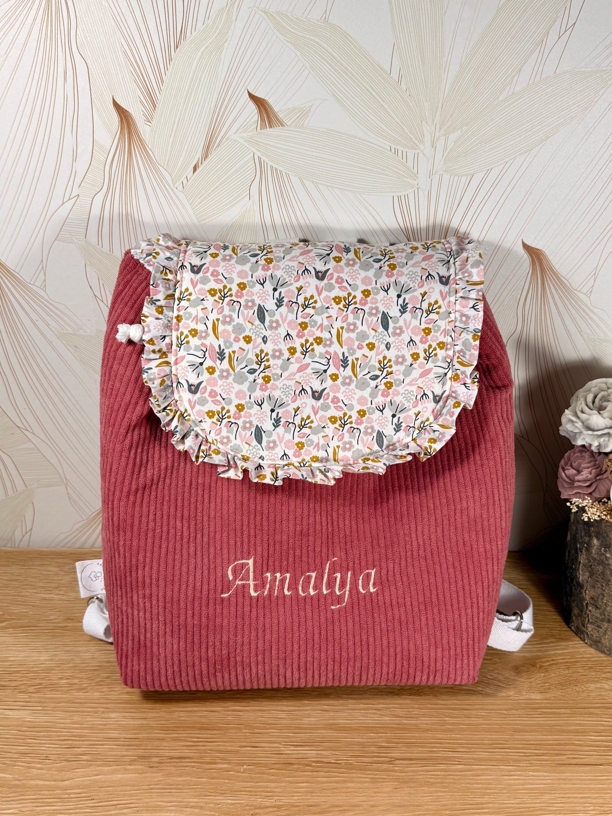 Calins et Reves sac velours rose amalya