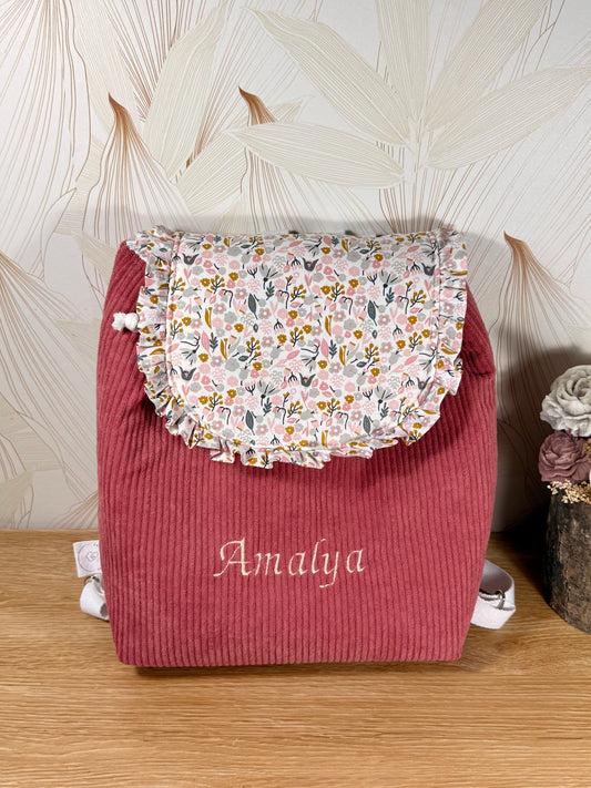 Calins et Reves sac velours rose amalya