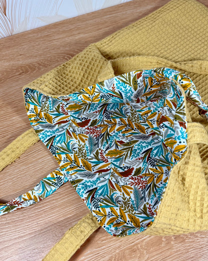 Calins et Reves tot bag personnalise nid d'abeille jaune alba