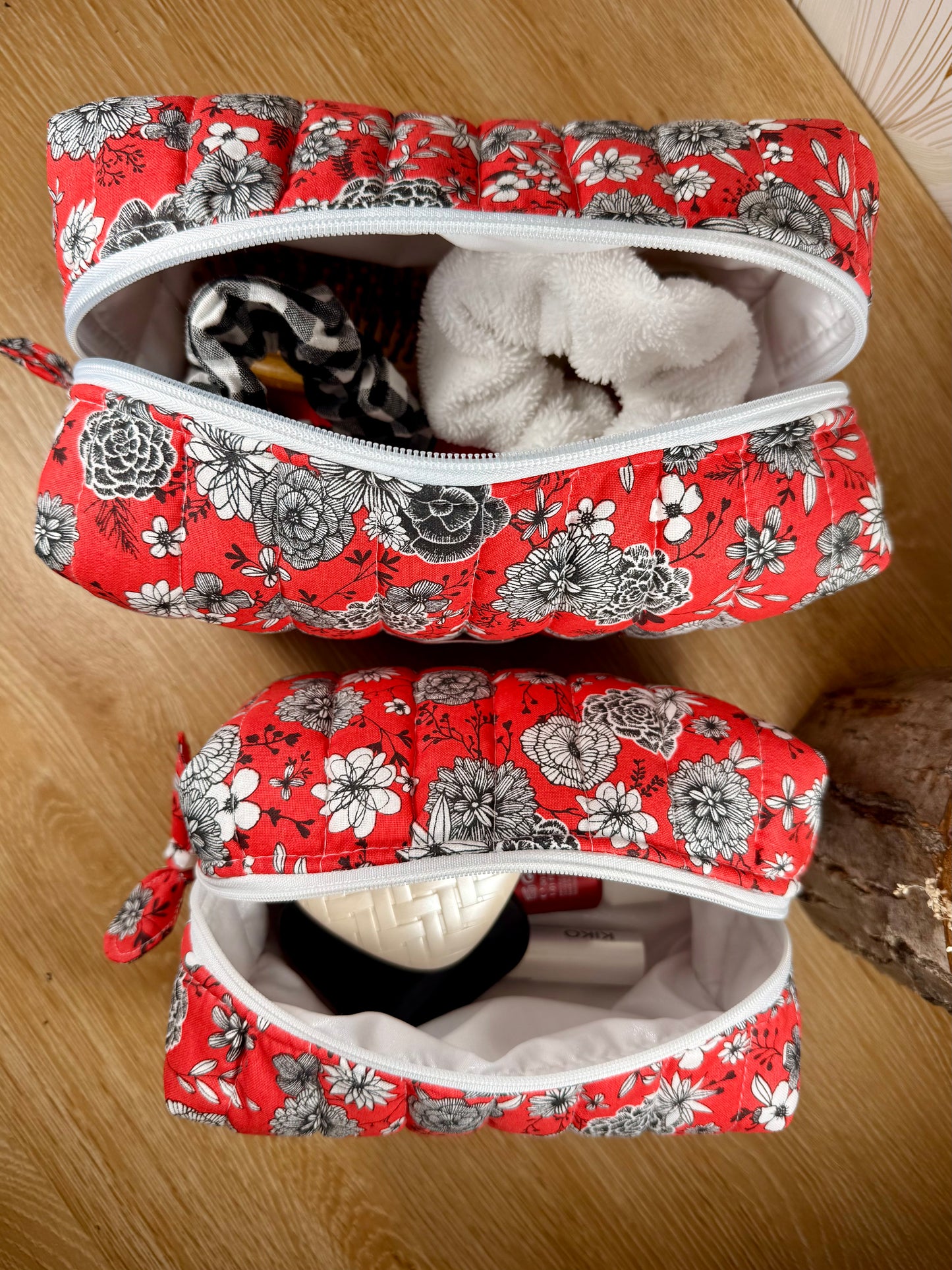 Calins et Reves trousse de toilette Corail fleur