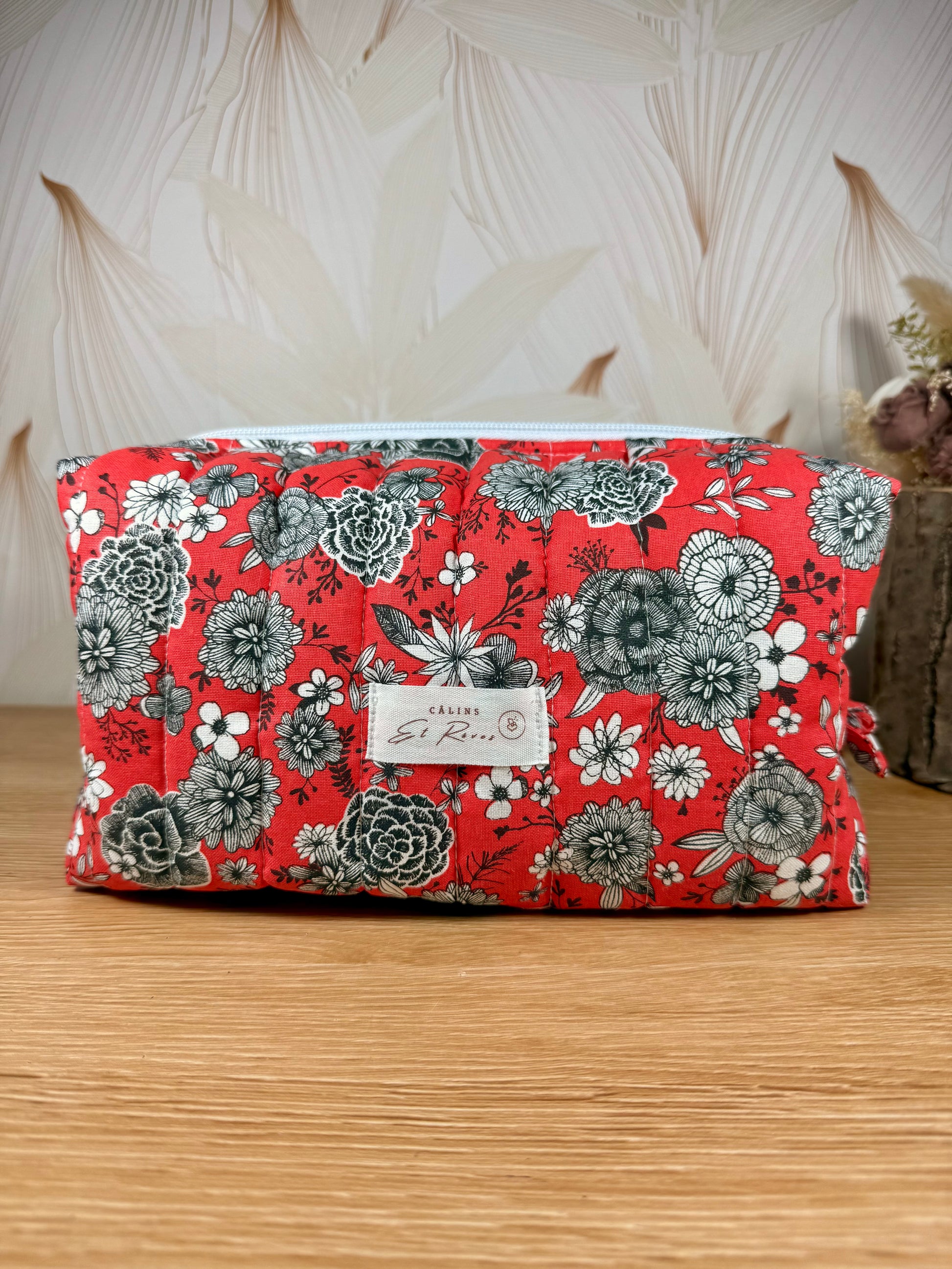Calins et Reves trousse de toilette Corail fleur