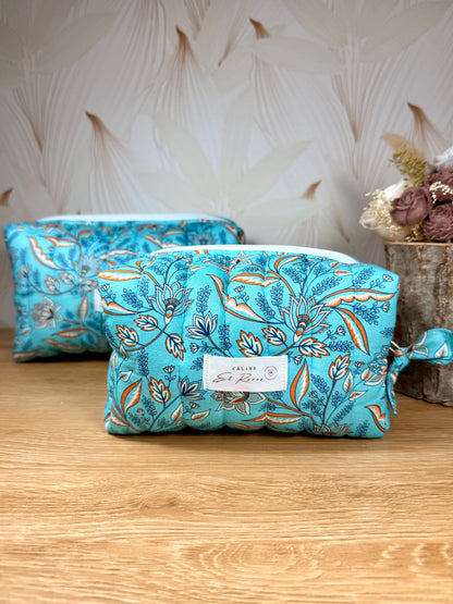 Calins et Reves trousse de toilette Arabesque bleu clair